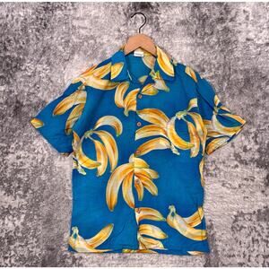 Vintage Sundek Camp Collar Shirt Small Mens Banana Print Made in USA